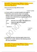 Nurse6521 Pharmacology Midterm Exam Advanced Pharmacology MidTerm Exam latest update 2022&sol;2023 graded A&plus;