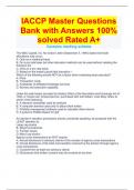 IACCP Master Questions Bank with Answers 100% solved Rated A+