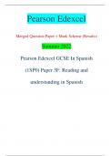 Pearson Edexcel Merged Question Paper + Mark Scheme (Results) Summer 2022 Pearson Edexcel GCSE In Spanish  (1SP0) Paper 3F: Reading and  understanding in Spanish Centre Number Candidate Number *P71048A0116* Turn over  Total Marks