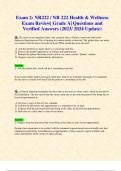 Exam 2: NR222 / NR 222 Health & Wellness Exam Review| Grade A| Questions and Verified Answers (2023/ 2024 Update)