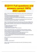 ECO111 Full questions and answers correct 100&percnt;&vert; 2023 update