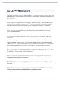 ACLS Written Exam 2023 with 100&percnt; correct answers