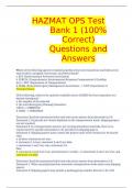 HAZMAT OPS Test Bank 1 (100% Correct) Questions and Answers