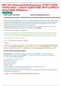 NSG 530 Advanced Pathophysiology STUDY GUIDE  PATHO QUIZ 1 LATEST QUESTIONS WITH CORRECT  SOLUTIONS PASSED A&plus;  VERIFIED