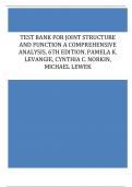 Test Bank for Joint Structure and Function A Comprehensive Analysis, 6th Edition, Pamela K. Levangie, Cynthia C. Norkin, Michael Lewek.