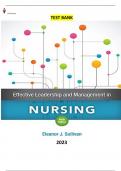Effective Leadership and Management in Nursing 9th Edition by Eleanor Sullivan - Complete, Elaborated and Latest(Test Bank)