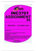 INC3701 ASSIGNMENT 4 2023 DUE 24 AUGUST 