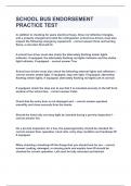 SCHOOL BUS ENDORSEMENT PRACTICE TEST&vert;UPDATED&VERIFIED&vert;100&percnt; SOLVED&vert;GUARANTEED SUCCESS