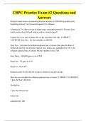 CRPC Practice Exam &num;2 Questions and Answers