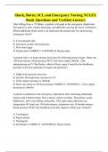 Shock&comma; Burns&comma; SCI&comma; and Emergency Nursing NCLEX Study Questions and Verified Answers