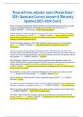 Texas all lines adjuster exam &lpar;Actual Exam 350&plus; Questions Correct Answers&rpar; &lpar;Recently Updated 2023-2024 Exam&rpar;