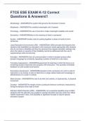 FTCE ESE EXAM K-12 Correct Questions & Answers&excl;&excl;
