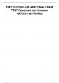 2022 NURSING 412 AHIP FINAL EXAM TEST  Questions and Answers 100&percnt;Correct&sol;Verified
