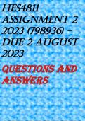 HES4811 ASSIGNMENT 2 2023 (798936) - DUE 2 August 2023
