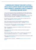 CARDIOLOGY EMT FISDAP ACTUAL  2023&sol;2024 LATEST EXAM 150 QUESTIONS  AND CORRECT ANSWERS &lpar;100&percnt; CORRECT  ANSWERS&rpar; BRAND NEW&excl;&excl;