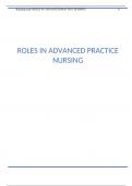 NR 500 Week 2 Assignment&colon; Roles in Advanced Practice Nursing-Chamberlain College Of Nursing&colon; GRADED A