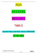 AS BIOLOGY Paper 2 Question Paper and Mark scheme &lbrace;MERGED