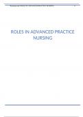 NR 500 Week 2 Assignment: Roles in Advanced Practice Nursing-Chamberlain College Of Nursing: GRADED A