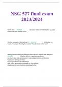 NSG 527 final exam 2023/2024