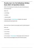 Practice test 1 & 2 for Esthetician Written Exam 2022 23 Questions Solved&period;