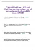 NSG6440 Final Exam / NSG 6440 Final Exam questions and answers_ all answered correctly 100 out of 100, Latest 2023/2024.
