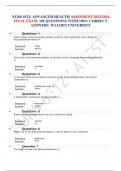 NURS 6512: ADVANCED HEALTH ASSESMENT 2023/2024 FINAL EXAM. 101 QUESTIONS WITH 100% CORRECT ANSWERS. WALDEN UNIVERSITY
