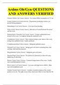 Ardms Ob&sol;Gyn QUESTIONS AND ANSWERS VERIFIED