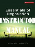 INSTRUCTOR MANUAL for Essentials Of Negotiation (Canadian Edition) 4th Edition by Roy Lewicki, Kevin Tasa, Bruce Barry and David Saunders. ISBN 9781260332902. ( All 13 Chapters)