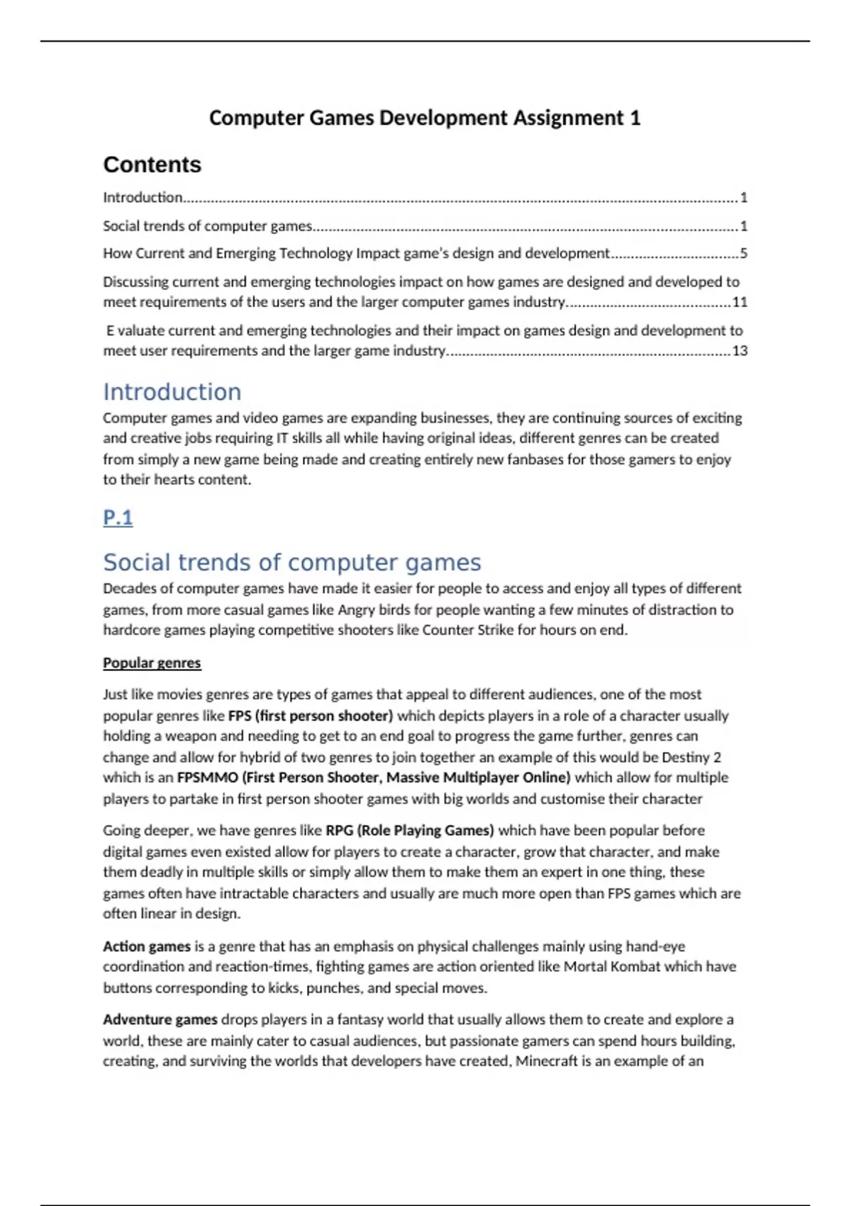Unit 8 Computer Games Development Assignment 1 (Distinction) - Unit 8 ...