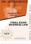 FINAL EXAM BUSINESS LAW COMPLETE QUESTIONS AND ANSWERS BY DR. A 