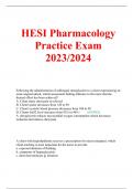 HESI Pharmacology Practice Exam 2023/2024