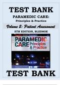 TEST BANK PARAMEDIC CARE- PRINCIPLES & PRACTICE, 5TH EDITION Volume 2 Patient