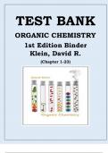 Test Bank Organic Chemistry, 1st Edition Binder Klein, David R. This Documents covers Chapters 1-23.