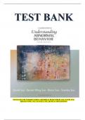 TEST BANK FOR UNDERSTANDING ABNORMAL BEHAVIOR BY SUE, DAVID, SUE, DERALD WING