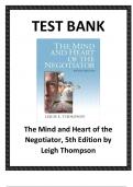 Test Bank for The Mind and Heart of the Negotiator, 5th Edition by Leigh Thompson