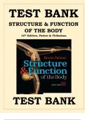 Test Bank for Structure & Function of the Body 16th Edition Kevin T. Patton & Gary A. Thibodeau.
