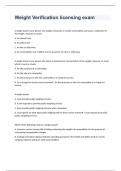 Weight Verification licensing exam 2023 with 100&percnt; correct answers