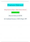 Pearson Edexcel Merged Question Paper + Mark Scheme (Results) Summer 2022 Pearson Edexcel GCSE In Combined Science (1SC0) Paper 1PF Centre Number Candidate Number *P69479A0120* Turn over  Total Marks Candidate surname Other na
