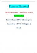 Pearson Edexcel Merged Question Paper + Mark Scheme (Results) Summer 2022 Pearson Edexcel GCSE In Design &  Technology (1DT0) 1B: Papers &  Boards Centre Number Candidate Number *P71340A0128* Turn over  Total Marks
