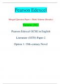 Pearson Edexcel Merged Question Paper + Mark Scheme (Results) Summer 2022 Pearson Edexcel GCSE in English  Literature (1ET0) Paper 2 Option 1: 19th-century Novel *P71585A0112* Turn over  P71585A ©2022 Pearson Education Ltd. Q:1/1/1/1/1/  