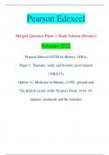 Pearson Edexcel Merged Question Paper + Mark Scheme (Results) Summer 2022 Pearson Edexcel GCSE In History (1HIA) Paper 1: Thematic study and historic environment  (1HIA/11) Option 11: Medicine in Britain, c1250– present and The British sector of the Weste
