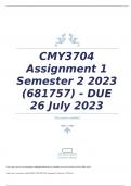 CMY3704 Assignment 1 Semester 2 2023.