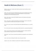 Health & Wellness &lpar;Exam 1&rpar; 2023 with 100&percnt; correct answers