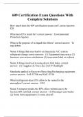 609 Certification Exam Questions With Complete Solutions