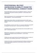 PROFESSIONAL MILITARY KNOWLEDGE ELIGIBILITY EXAM FOR E5 - PROFESSIONAL CONDUCT EXAM&vert;UPDATED&VERIFIED&vert;100&percnt; SOLVED&vert;GUARANTEED SUCCESS