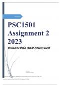 PSC1501  Assignment 2  2023 QUESTIONS AND ANSWERS