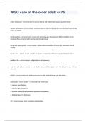WGU care of the older adult c475 exam 2023 with 100&percnt; correct answers