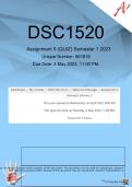DSC1520 Assignment 5 (QUIZ) Semester 1 2023