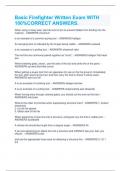 Basic Firefighter Written Exam WITH  100&percnt;CORRECT ANSWERS