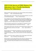 WGU D106 Survey of PNW History For Educators (Set 1; Pacific Northwest History For Educators)